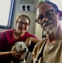 Toddy, Julie, and miniature poodle, Brady